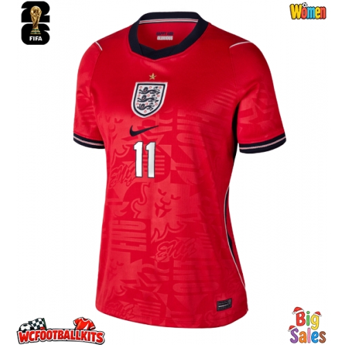England Marcus Rashford #11 Replica Away Stadium Shirt for Women World Cup 2026 Short Sleeve